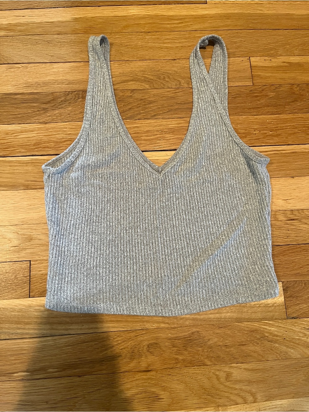 Abercrombie & Fitch Light Gray Ribbed V-Neck Tank